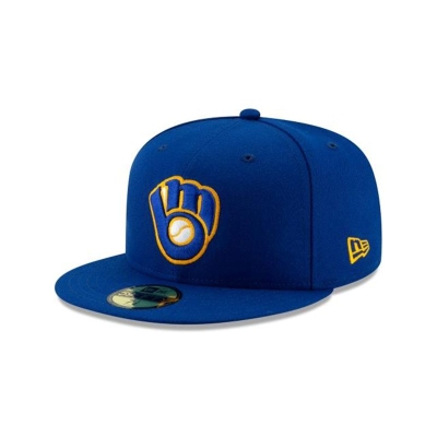 Sapca New Era Milwaukee Brewers MLB Alt Authentic Collection 59FIFTY Fitted - Albastri